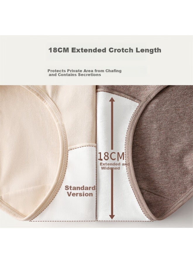 Youngyell Women's High-waist Plus Size Antibacterial Cotton Crotch Underwear For Elderly And Moms, 3-pack - Image 3