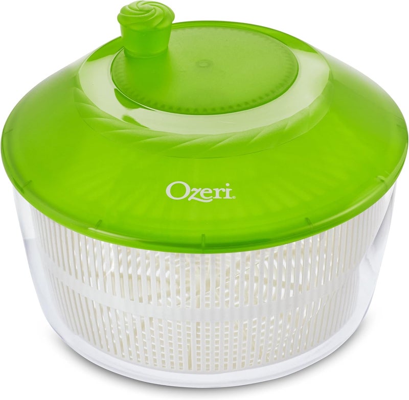 Ozeri Italian Made Fresca Salad Spinner and Serving Bowl, BPA-Free, Green, 4.4 qt - Image 1