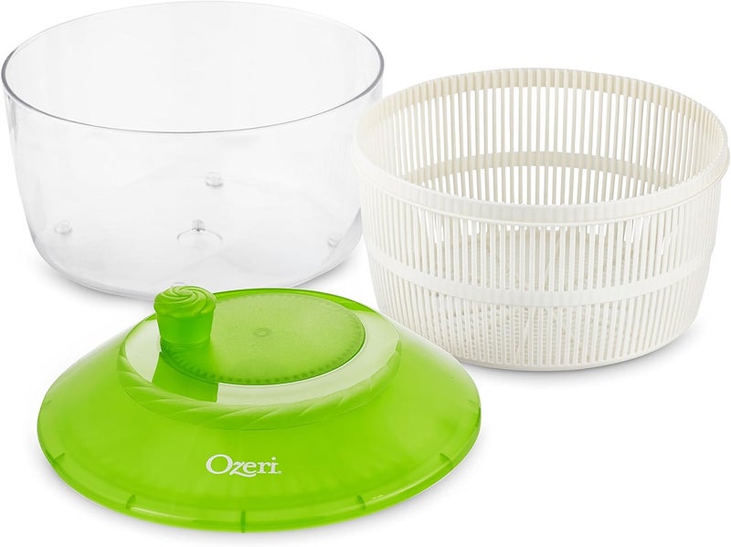 Ozeri Italian Made Fresca Salad Spinner and Serving Bowl, BPA-Free, Green, 4.4 qt - Image 2