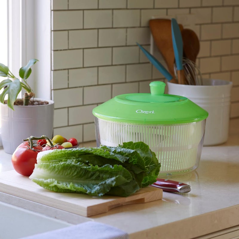 Ozeri Italian Made Fresca Salad Spinner and Serving Bowl, BPA-Free, Green, 4.4 qt - Image 5