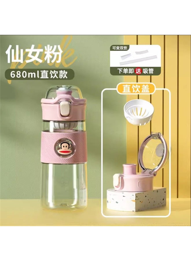 Paul Frank Straw Cup Tritan Children's High Aesthetic Sports Water Bottle Women Large Capacity Cup Pregnant Women - Image 2