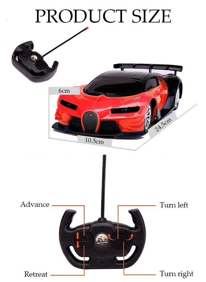 DUNISO Remote Control High Speed ​​Drift Red Bugatti Car Rechargeable Remote Control Electric Sports Racing Toy Car Realistic Model Car with LED Light Birthday Hobby Gift for Kids, Girls, Boys, Toddlers  - Image 2