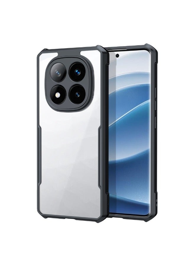 for Redmi Note 14 Pro+ 5G Case, Ultra Thin Lightweight, Soft TPU Bumper, Acrylic Clear Back Cover Redmi Note 14 Pro+ 5G, Black  - Image 1
