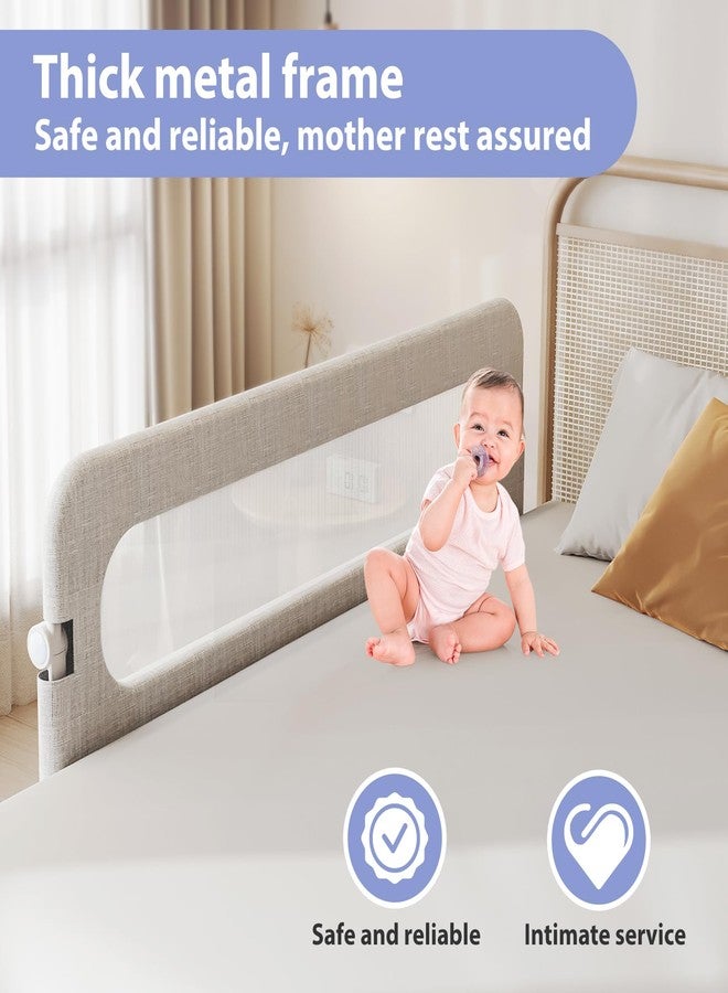 YYAMEA Toddler Bed Rail Guard for Baby - Toddlers Bed Rail for Queen Full King Twin Crib Bunk Size Bed Adjustable Heights & Foldable Portable Bedrail Extra Tall Child Safety Side Railing Guards for Kids(59") - Image 5