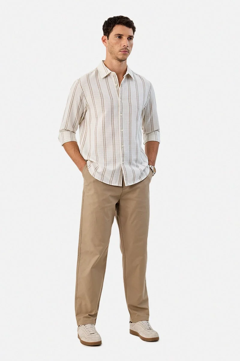 سنيتش Regular Fit Textured Stripes Shirt