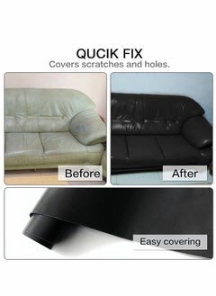 Y&D Sofa Leather Repair Patches 50 X 137 cm Large Self Adhesive Decorative Tape DIY Backed Lychee for Sofas Shoes Car Seats Handbags and Other (Black)  - Image 4