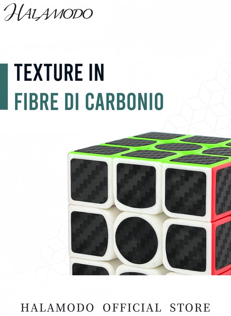 HALAMODO Professional Speed Magic Cube 3x3 Carbon Fibre Stickers Smooth Carbon Fiber Cubes Puzzle Toys Fast Magic Cub Brain Teasers IQ Puzzles Game Toys for Kids - Image 3