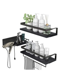 XiuWoo Floating Shelves Wall Mounted Set, Wall Mounted Storage Shelves Bathroom Metal Wire Rustic Floating Shelf for Home 