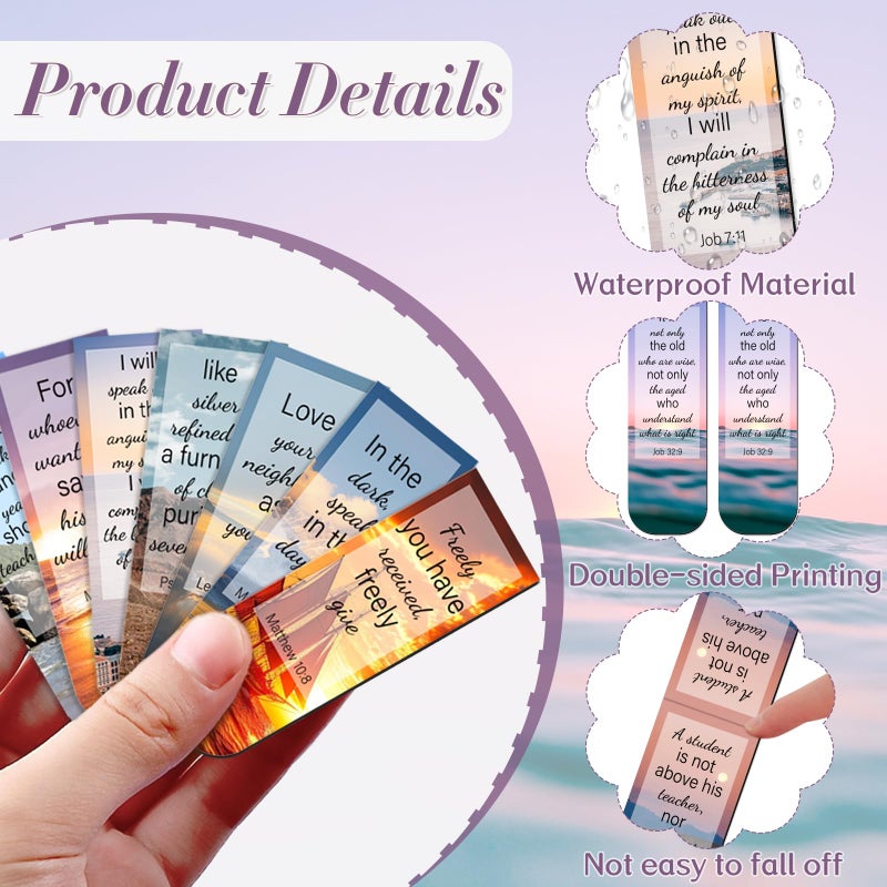 Diteryy 50 Pack Bookmark Christian Magnetic Bookmarks for Women Men Bible Verse Book Marker Book Lovers Page Markers for Teachers Students Reading School Office Home, Printing on 2 Side - Image 2