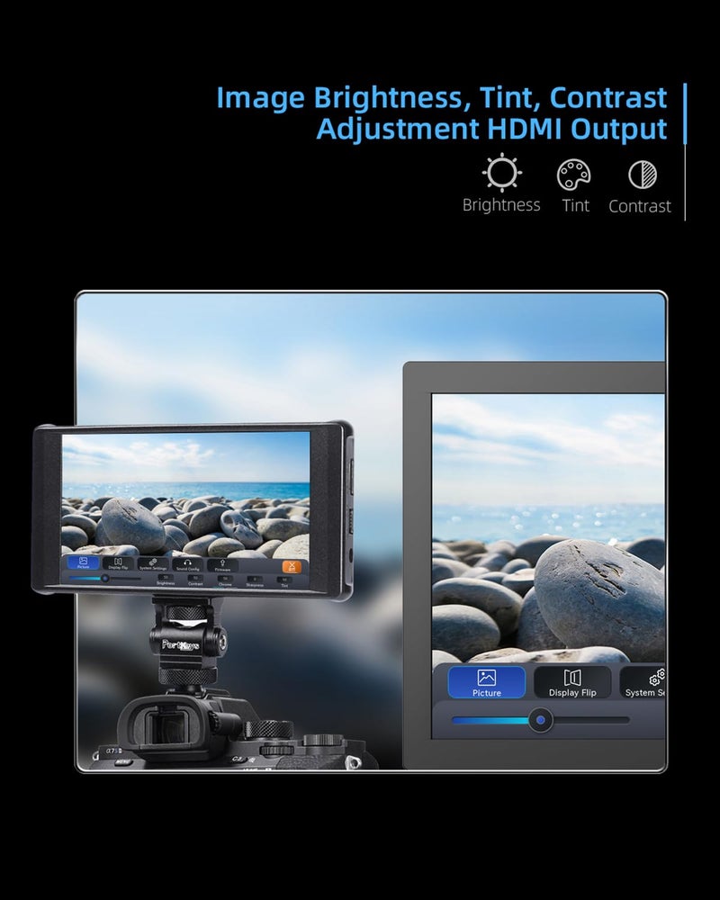Portkeys PT6 Camera Field Monitor 5.2" 600nit Touchscreen Camera Monitor Vertical Shooting Stretch 3D LUT Output Wide Color Gamut New Peaking RGB Waveform for DSLR - Image 5