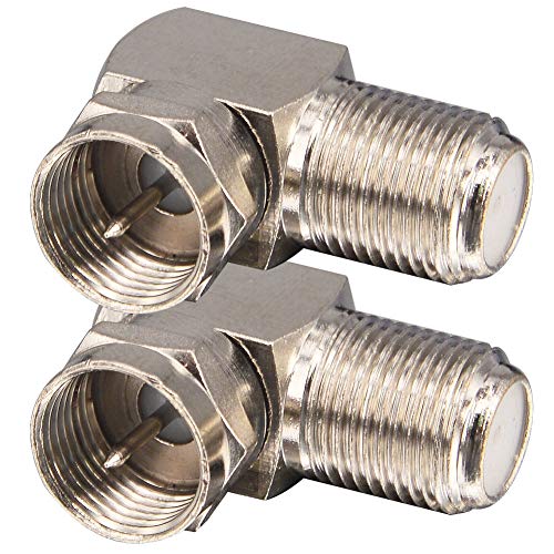 Onelinkmore Coaxial Cable Right Angle Connector F Type Female to Male Adapter Right Angle Coax Connector F Male to Female RG6 Adapter for Coax Cable and Wall Plates 90 Degree Pack of 2 - Image 5