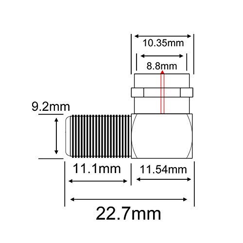 Onelinkmore Coaxial Cable Right Angle Connector F Type Female to Male Adapter Right Angle Coax Connector F Male to Female RG6 Adapter for Coax Cable and Wall Plates 90 Degree Pack of 2 - Image 3