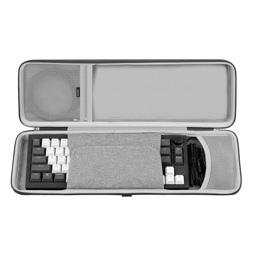 Geekria 65 Keyboard and Mouse Combo Hard Shell Case Compatible with Keychron K6 HEQ2 MaxV2 RK Royal KLUDGE R65Galaxy68 Travel Carrying Bag for 68Key Computer Keyboard Dark Gray - Image 1