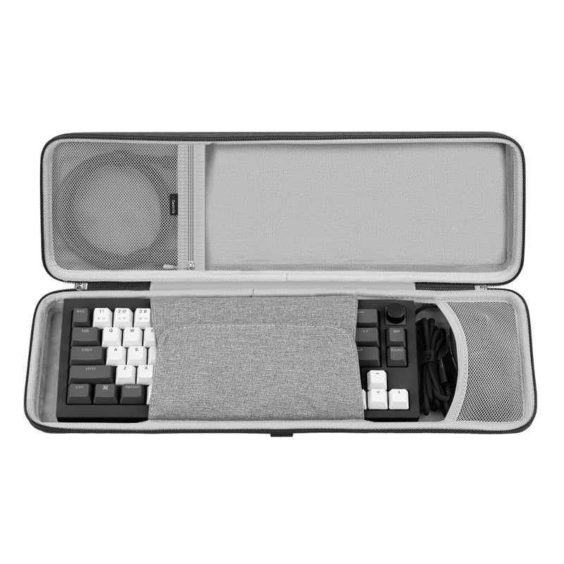 Geekria 65 Keyboard and Mouse Combo Hard Shell Case Compatible with Keychron K6 HEQ2 MaxV2 RK Royal KLUDGE R65Galaxy68 Travel Carrying Bag for 68Key Computer Keyboard Dark Gray - Image 2
