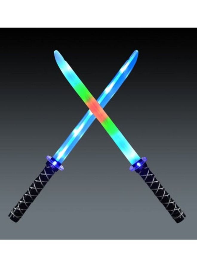 ACLIX Pack Of 2 Flashing Ninja Swords Light Saber LED Sword Toys with Sound and Light for Boy Girls Birthday Gift - Image 1