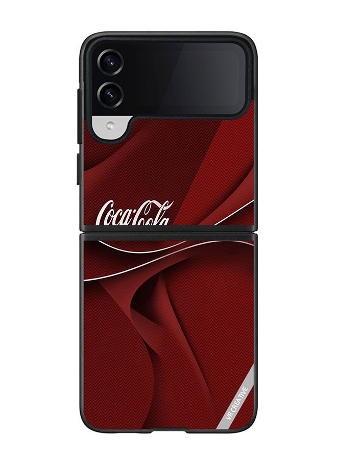 VR CREATIVE Protective Case Cover For Samsung Galaxy Z Flip4 Cocacola Design Multicolour - Image 1