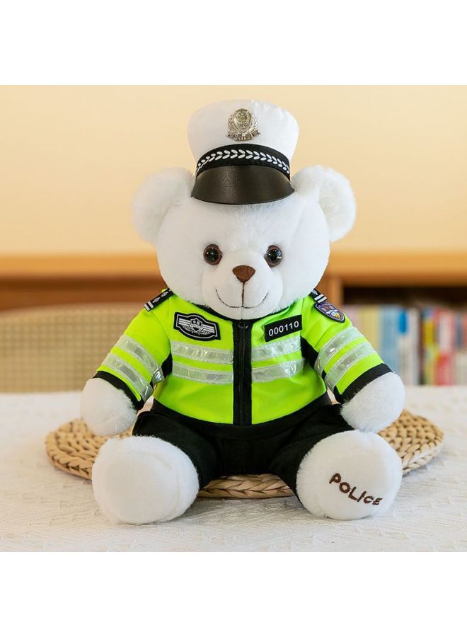 Corn Doll Special Police Bear Police Doll Traffic Police Bear Fire Souvenir Promotional Gifts-Specifications:Rabbit Plush White Policewoman-Color:25cm  - Image 1