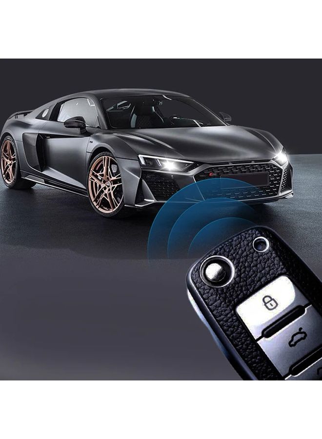 Silvery Leather TPU Car Key Full Cover Protection Case For Volkswagen Polo Tiguan Passat Golf Jetta Lavida Skoda Octavia - Image 4
