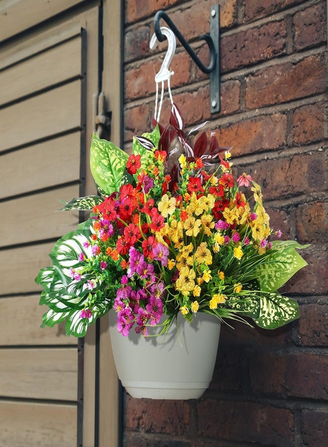 Knitgrip 24 Pcs Artificial Flowers for Outdoor Window Box, Artificial Fake Plants Plastic UV Resistant Wildflowers Greenery Shrubs for Spring Summer Garden Patio Front Porch Yard Decor(Bright) - Image 5