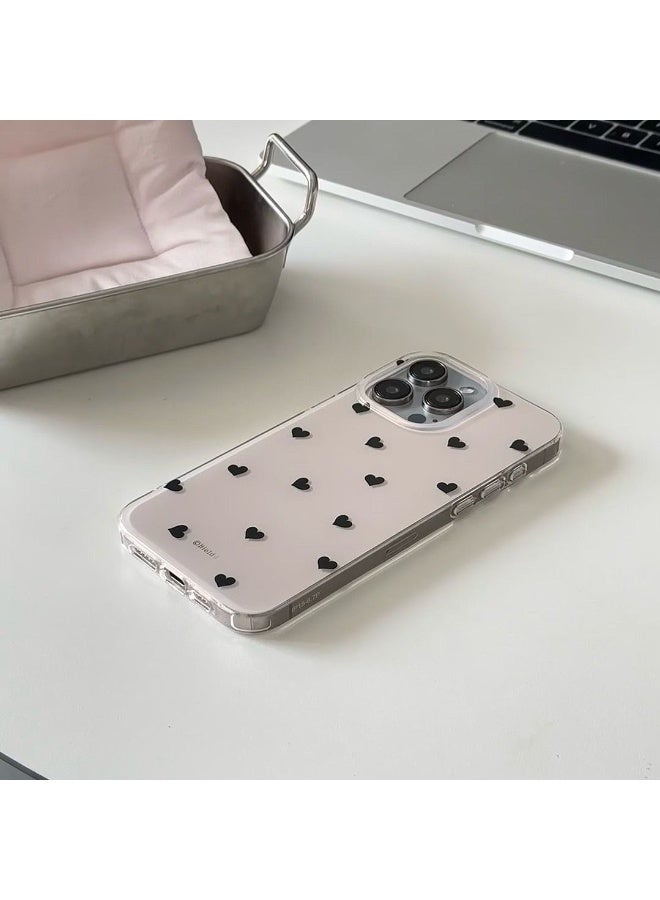 NIBEMINENT Black Small Heart Protective TPU Case Cover For iPhone 15 - Image 3