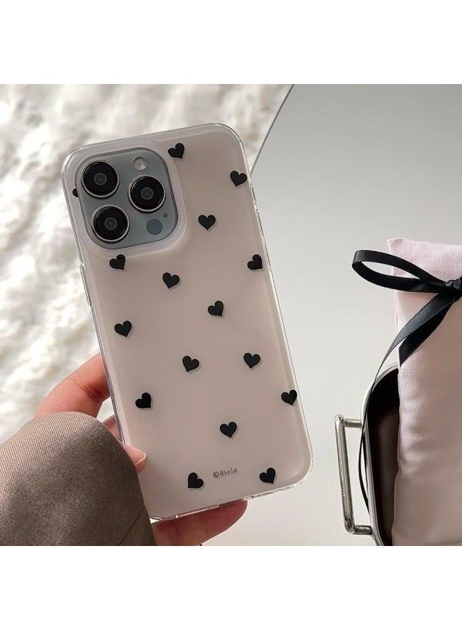 NIBEMINENT Black Small Heart Protective TPU Case Cover For iPhone 15 - Image 1