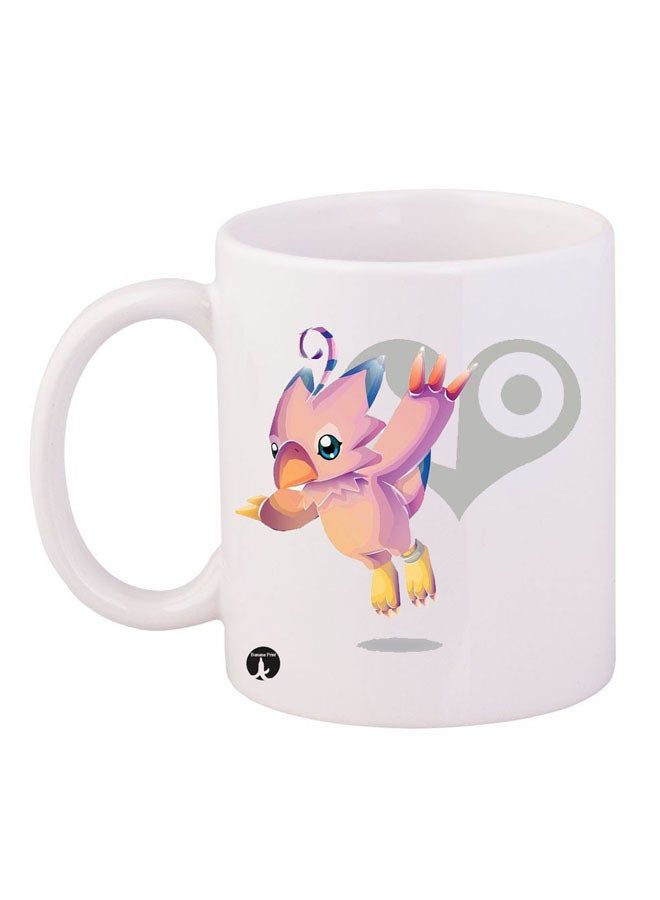RKN Digimon Printed Mug White/Pink/Yellow 12ounce - Image 2