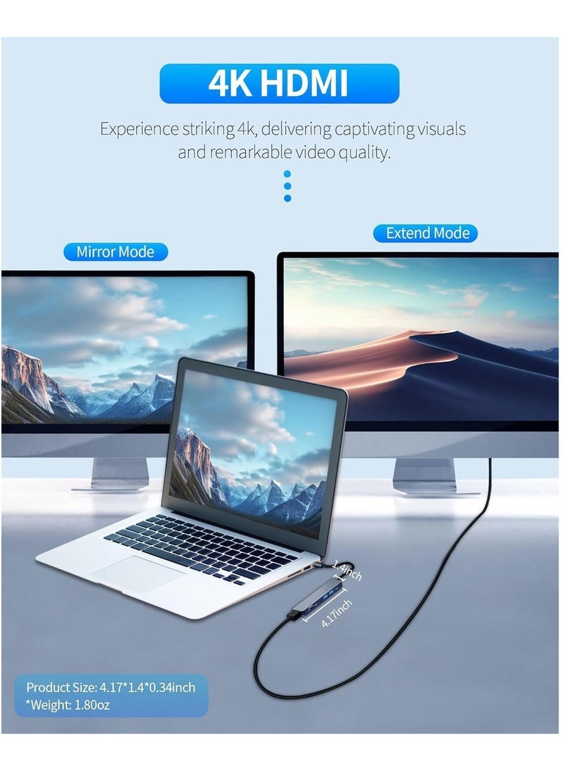 JAJEEK 7-in-1 USB C Hub Docking Station with 4K HDMI, 100W PD, 3 USB Data Ports (1 USB-C & 2 USB 3.0), SD/TF Card Reader – Multiport Adapter for MacBook, Dell, HP, ASUS, Steam Deck & More - Image 5