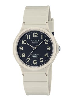 CASIO Casio Water Resistant Analog White Resin Band Unisex Watch - MQ-24UC-8BDF - 34mm 
