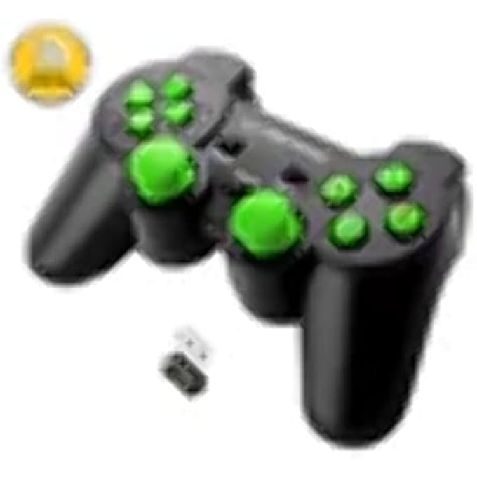 esperanza (GREEN) - WIRELESS GAMEPAD GLADIATOR PC, PLAYSTATION BLACK & GREEN JOYSTICK - Image 1