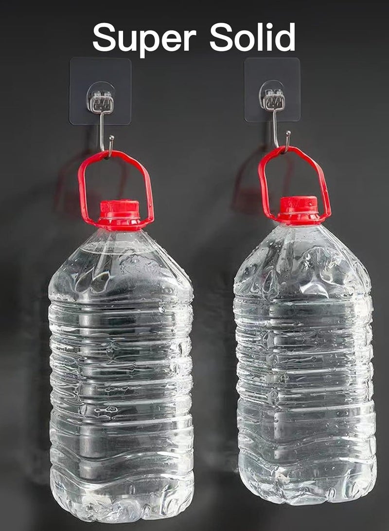 Homify 20pcs Large Adhesive Hooks, 20Kg Max Wall Hook Heavy Duty, Waterproof Transparent Hook for Curtain Rod, Bags, Keys & Pictures - Image 2