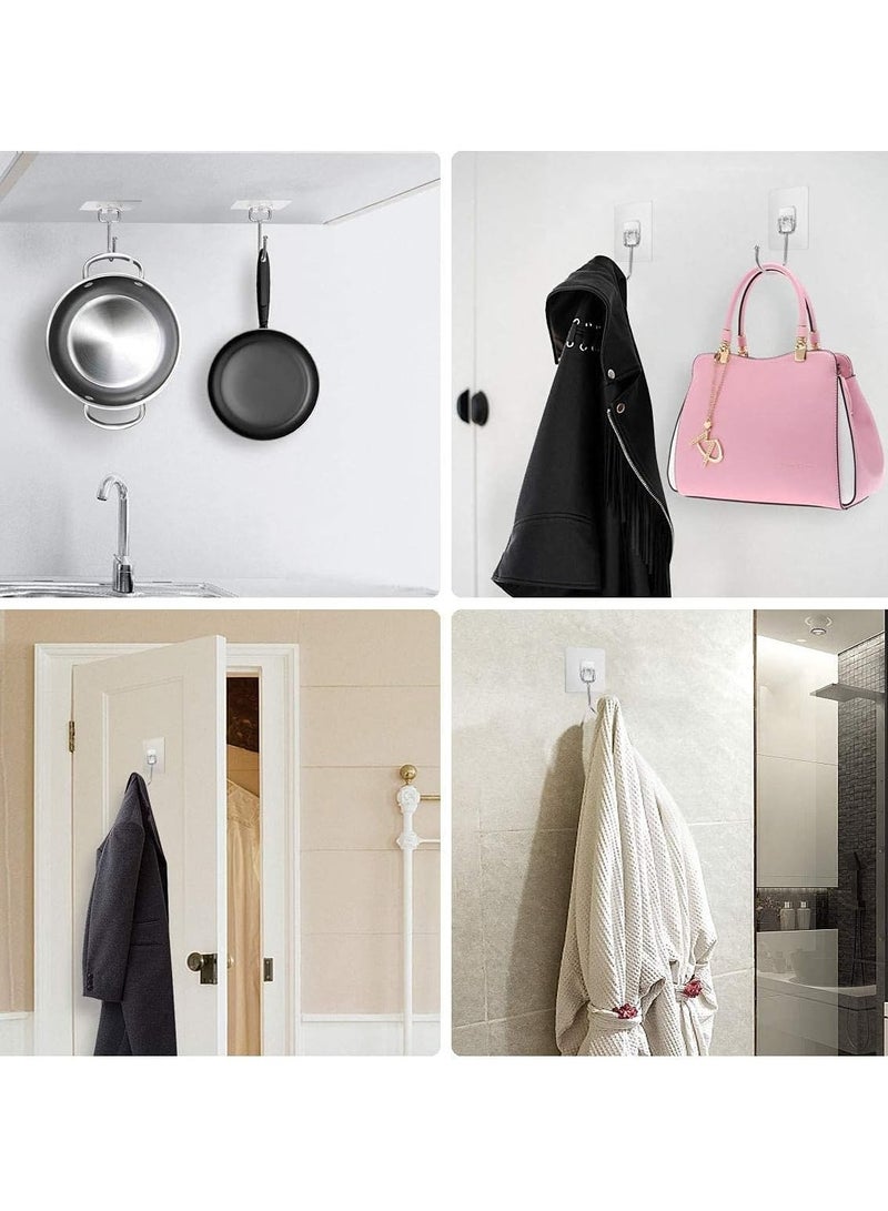 Homify 20pcs Large Adhesive Hooks, 20Kg Max Wall Hook Heavy Duty, Waterproof Transparent Hook for Curtain Rod, Bags, Keys & Pictures - Image 3