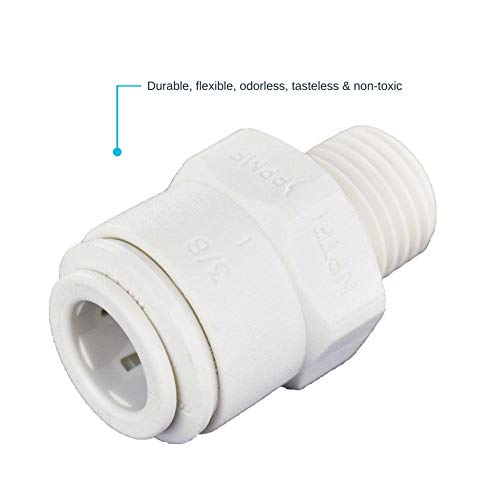 John Guest 3/8 Inch OD x 1/4 Inch NPT Male Connector, Push to Connect Plastic Plumbing Fitting, PP011222WP - Image 4