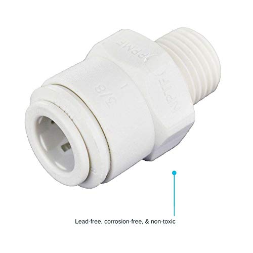 John Guest 3/8 Inch OD x 1/4 Inch NPT Male Connector, Push to Connect Plastic Plumbing Fitting, PP011222WP - Image 3