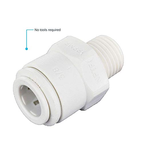 John Guest 3/8 Inch OD x 1/4 Inch NPT Male Connector, Push to Connect Plastic Plumbing Fitting, PP011222WP - Image 5