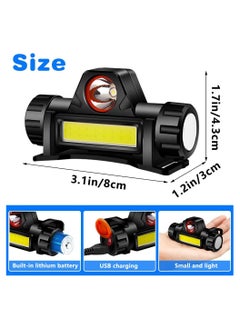 Generic USB Rechargeable LED Headlamp, IPX4 Waterproof Headlight with Lightweight Magnet, Adjustable Headband Headlamp for Camping, Cycling, Running, Hunting  - Image 2