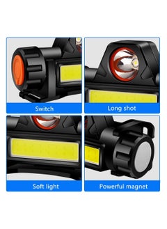 Generic USB Rechargeable LED Headlamp, IPX4 Waterproof Headlight with Lightweight Magnet, Adjustable Headband Headlamp for Camping, Cycling, Running, Hunting  - Image 5