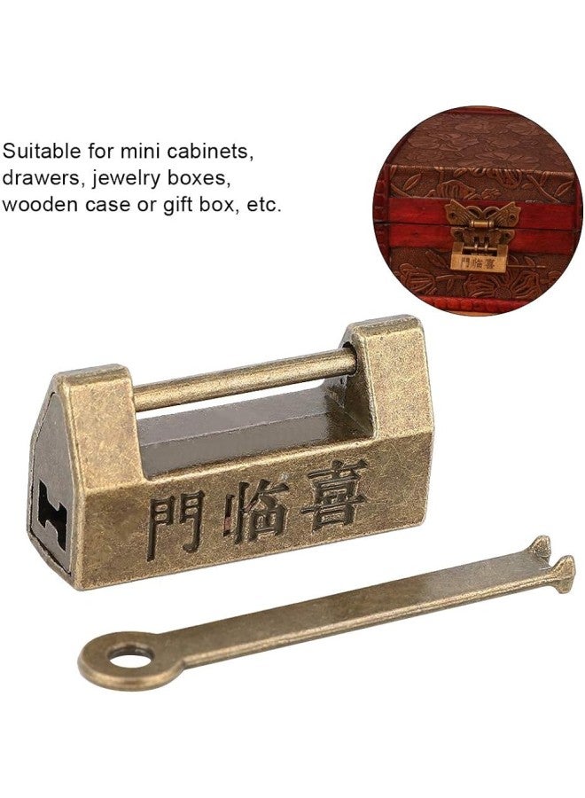 klarako Vintage Chinese Style Mini Copper Padlock Horizontal Lock for Jewelry Box Protect Necklaces, Bracelets and Rings to Earrings and Watches Jewelry Organizer  - Image 2