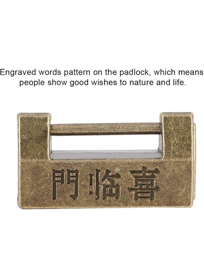 klarako Vintage Chinese Style Mini Copper Padlock Horizontal Lock for Jewelry Box Protect Necklaces, Bracelets and Rings to Earrings and Watches Jewelry Organizer  - Image 3