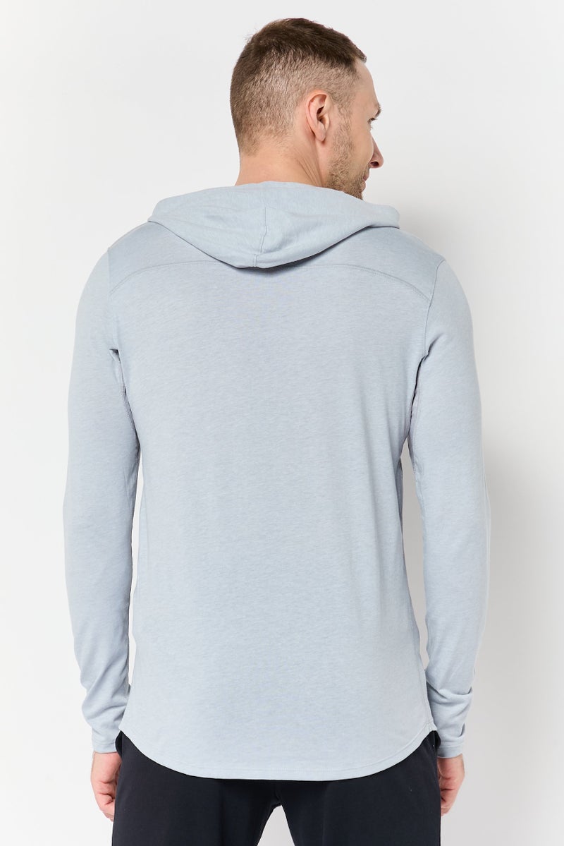 UNDER ARMOUR هودي خارجي بأكمام طويلة فضفاضة للرجال، رمادي - Image 4