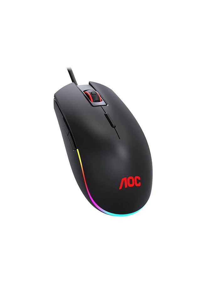 AOC - Gaming Rgb Gaming Mouse Nvidia Reflex Analyzer Compatible Low Input Lag Omron L And R Switches 5000 Dpi Customizable Buttons And On The Fly Dpi Change Light Fx Rgb G Tools Software Gm500 - Image 1