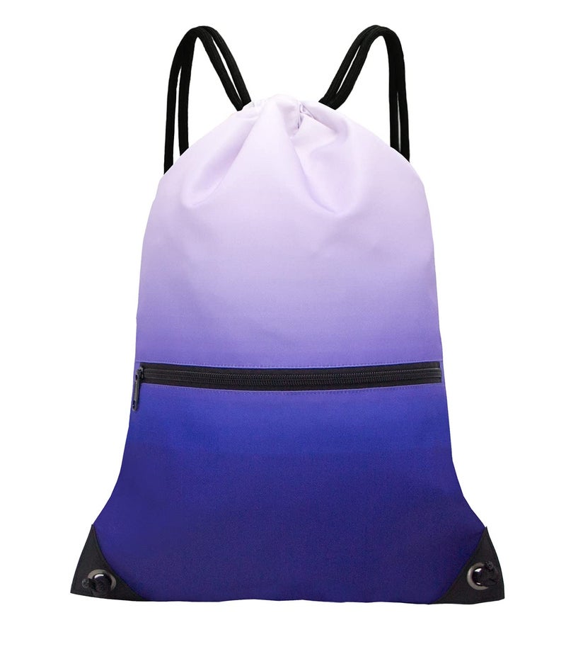 HOLYLUCK Drawstring Backpack Bag Sport Gym Sackpack (gradient purple) - Image 1