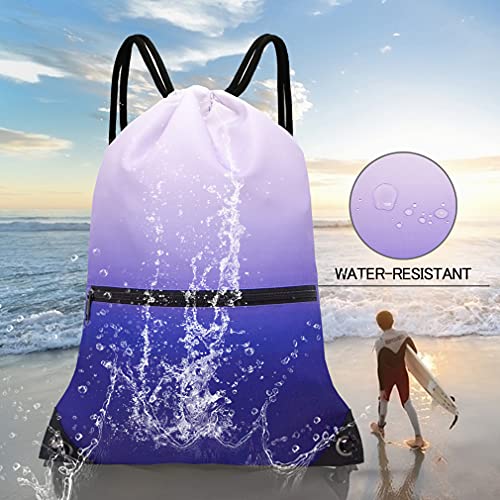 HOLYLUCK Drawstring Backpack Bag Sport Gym Sackpack (gradient purple) - Image 5