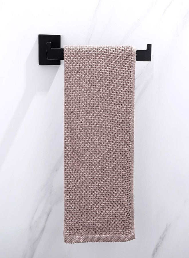 TASTOS Premium Stainless Steel Hand Towel Holder, Square Hand Towel Ring Heavy Duty Wall Mounted Modern Hand Towel Bar for Bathroom Kitchen, Matte Black - Image 3