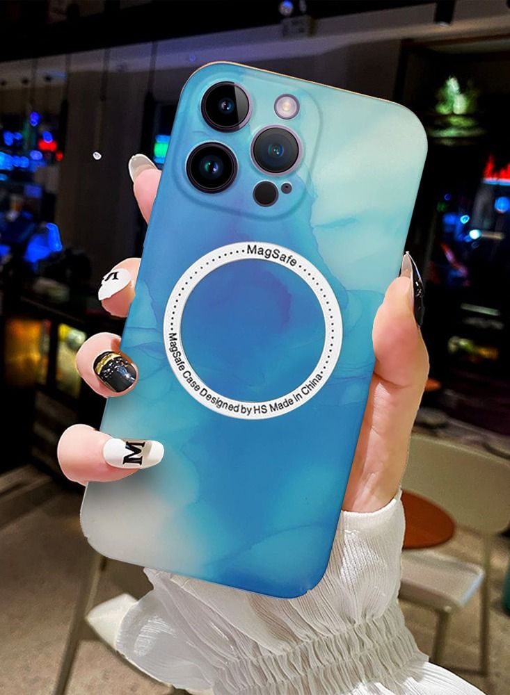 JOWAY Magsafe iPhone Case Compatible for iPhone 14 Pro Max Magnetic Case Multi color Case with Shock Absorption Anti Scratch Blue - Image 4