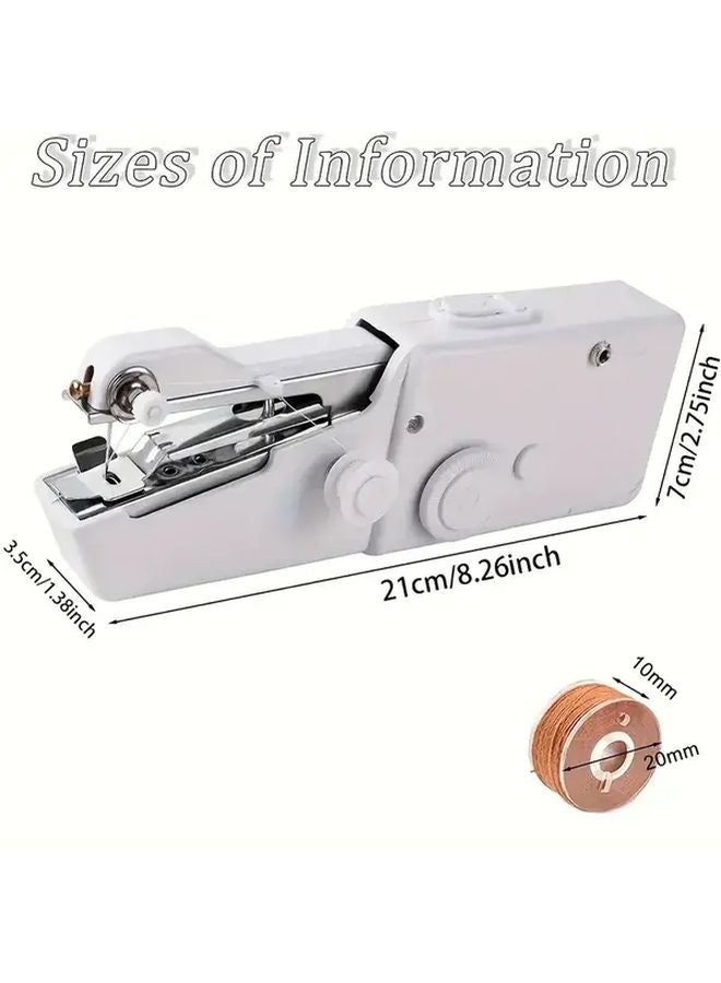 Portable Handheld Sewing Machine White Quick Stitch Tool For Fabric Repair DIY - Image 4