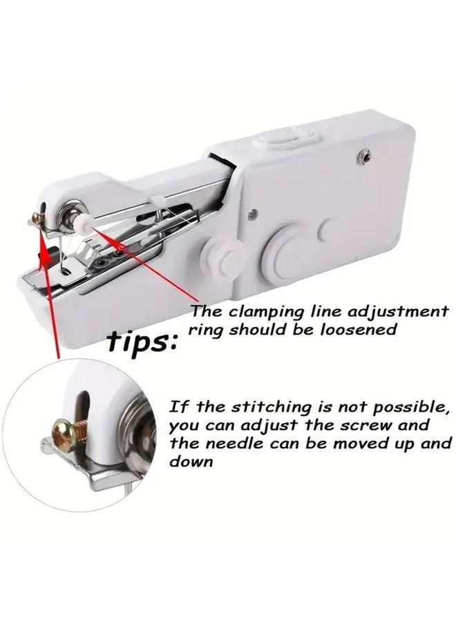 Portable Handheld Sewing Machine White Quick Stitch Tool For Fabric Repair DIY - Image 5