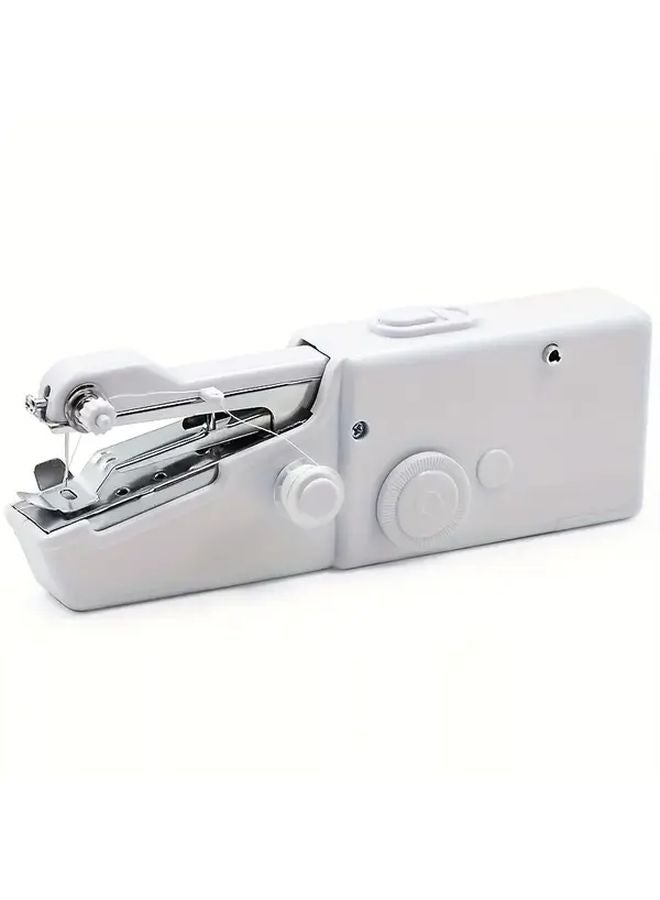 Portable Handheld Sewing Machine White Quick Stitch Tool For Fabric Repair DIY - Image 1