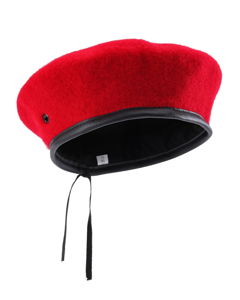 CKYPTFK Beret Hats for Women & Beret Hat Men - US Army Style 100% Wool Military Berets, Vintage British Officer Look, Warm Slouchy Unisex Cap-Red Hatï¼ˆLï¼‰ - Image 2