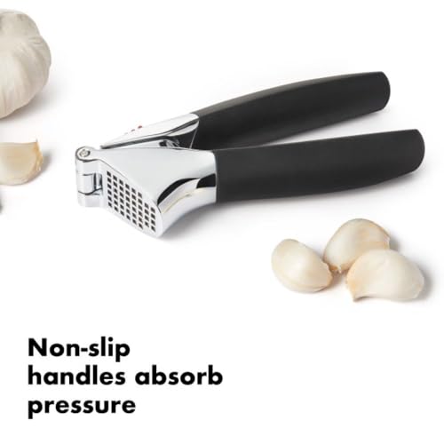 OXO Good Grips Heavy Duty Garlic Press, Die-Cast Zinc, Black - Image 5