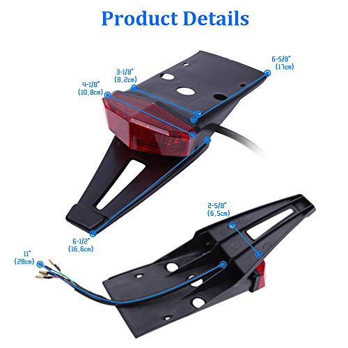 Rich Choices Rear Fender Mount Red LED Tail Light Brake Lamp Turn Signals License Plate Stop Light for Custom Off-Road Motorcycle Dirt Bike - Image 4
